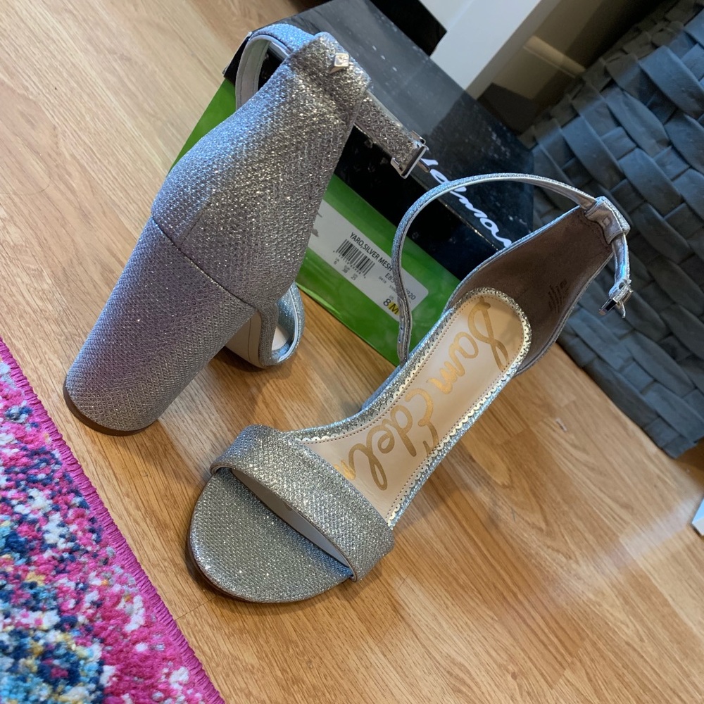 Sam Edelam Yaro Silver Mesh Heel